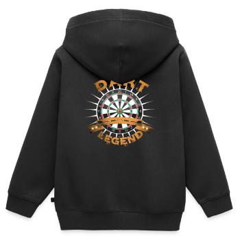 Jeu de fléchettes avec fléchettes - Sweat Premium à capuche zippé enfant bio - noir - Dos - AI Model Kid Male (0cm)