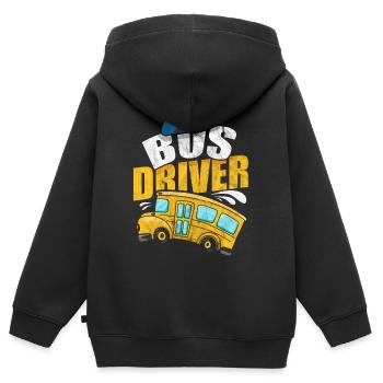 Busfahrer Beruf Omnibus Bushaltestelle Fernbus - Kinder Premium Organic Zip Hoodie - Schwarz - Hinten - AI Model Kid Male (0cm)