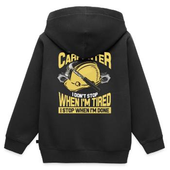Carpenter carpenter carpenter - Kids Premium Organic Zip-up Hoodie - black - Back - AI Model Kid Male (0cm)