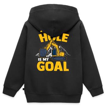 Bagger Straßenbau - Kinder Premium Organic Zip Hoodie - Schwarz - Hinten - AI Model Kid Male (0cm)