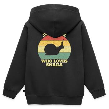 Just A Girl Who Loves Snails Snail Girls - Kinder Premium Organic Zip Hoodie - Schwarz - Hinten - AI Model Kid Male (0cm)