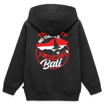 Bali - Sweat Premium à capuche zippé enfant bio - noir - Dos - AI Model Kid Male (0cm)
