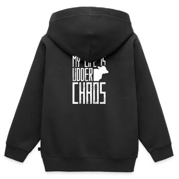 Kühe KuH Kalb Milchkuh Rind - Kinder Premium Organic Zip Hoodie - Schwarz - Hinten - AI Model Kid Male (0cm)