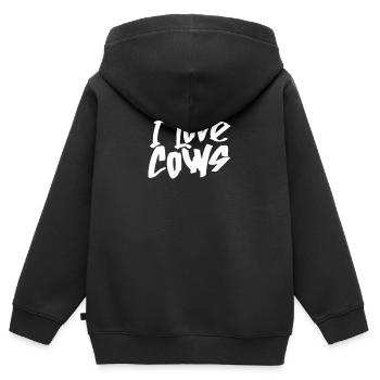 Ich liebe Kühe Milchkuh Kuh Rind Kalb - Kinder Premium Organic Zip Hoodie - Schwarz - Hinten - AI Model Kid Male (0cm)
