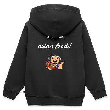 Asiatisches essen - Kinder Premium Organic Zip Hoodie - Schwarz - Hinten - AI Model Kid Male (0cm)