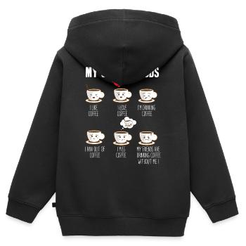 Meine Kaffe Stimmung Kaffeetassen - Kinder Premium Organic Zip Hoodie - Schwarz - Hinten - AI Model Kid Male (0cm)