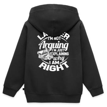 Anwalt - Kinder Premium Organic Zip Hoodie - Schwarz - Hinten - AI Model Kid Male (0cm)