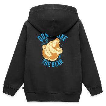 Strong as a bear - Don't nudge - Kids Premium Organic Zip-up Hoodie - black - Back - AI Model Kid Male (0cm)