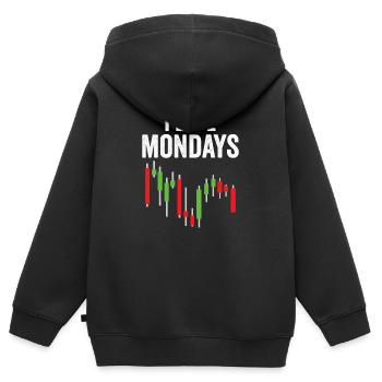 Lustiger Börsen-Tag Händler Wall Street Aktien - Kinder Premium Organic Zip Hoodie - Schwarz - Hinten - AI Model Kid Male (0cm)