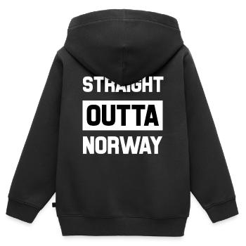 Norway - Kids Premium Organic Zip-up Hoodie - black - Back - AI Model Kid Male (0cm)