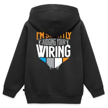 electrician electricity electronics electronics profession - Kids Premium Organic Zip-up Hoodie - black - Back - AI Model Kid Male (0cm)