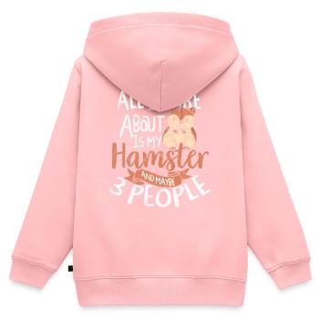 hamster - Sweat Premium à capuche zippé enfant bio - rose - Dos - AI Model Kid Female (0cm)
