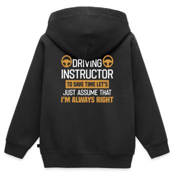 Fahrlehrer Fahrschule Auto Führerschein Verkehr - Kinder Premium Organic Zip Hoodie - Schwarz - Hinten - AI Model Kid Male (0cm)