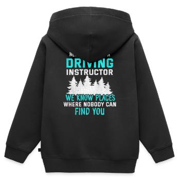 Fahrlehrer Fahrschule Auto Führerschein Verkehr - Kinder Premium Organic Zip Hoodie - Schwarz - Hinten - AI Model Kid Male (0cm)