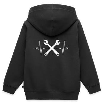 Craftsman tool - Kids Premium Organic Zip-up Hoodie - black - Back - AI Model Kid Male (0cm)