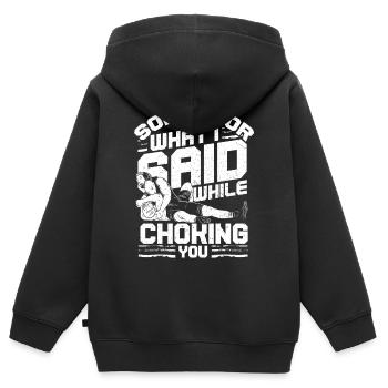 Wrestling - Kinder Premium Organic Zip Hoodie - Schwarz - Hinten - AI Model Kid Male (0cm)