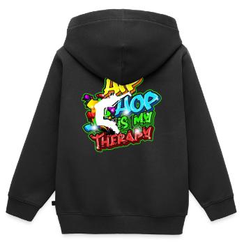 Hip Hop Tshirt Tanzen Breakdance Streetstyle Rap - Kinder Premium Organic Zip Hoodie - Schwarz - Hinten - AI Model Kid Male (0cm)