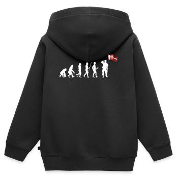 Dänemark - Kinder Premium Organic Zip Hoodie - Schwarz - Hinten - AI Model Kid Male (0cm)