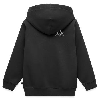 Freimaurer Symbol Winkel & Zirkel Freimaurerei - Kinder Premium Organic Zip Hoodie - Schwarz - Hinten - AI Model Kid Male (0cm)
