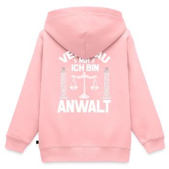 Anwalt - Kinder Premium Organic Zip Hoodie - Rosa - Hinten - AI Model Kid Female (0cm)