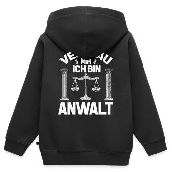 Anwalt - Kinder Premium Organic Zip Hoodie - Schwarz - Hinten - AI Model Kid Male (0cm)