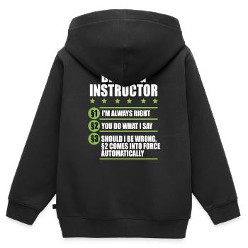 Fahrlehrer Fahrschule Auto Führerschein Verkehr - Kinder Premium Organic Zip Hoodie - Schwarz - Hinten - AI Model Kid Male (0cm)