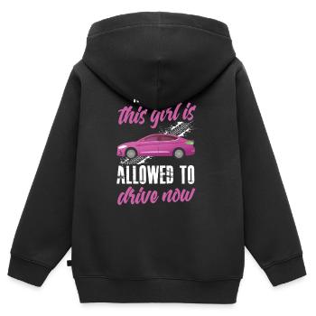 Fahrlehrer Fahrschule Auto Führerschein Verkehr - Kinder Premium Organic Zip Hoodie - Schwarz - Hinten - AI Model Kid Male (0cm)