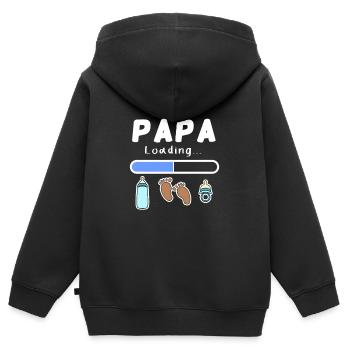 werdender Vater - Papa wird geladen - Kinder Premium Organic Zip Hoodie - Schwarz - Hinten - AI Model Kid Male (0cm)