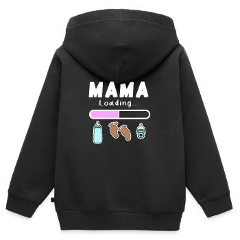 werdende Mutter - Mama wird geladen - Kinder Premium Organic Zip Hoodie - Schwarz - Hinten - AI Model Kid Male (0cm)