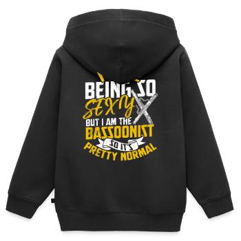 Fagott Musikschule Instrument Fagottist Tenor - Kinder Premium Organic Zip Hoodie - Schwarz - Hinten - AI Model Kid Male (0cm)