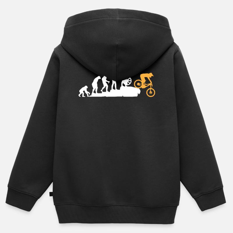 Evolution du VTT, VTT VTT - Sweat Premium à capuche zippé enfant bio - noir