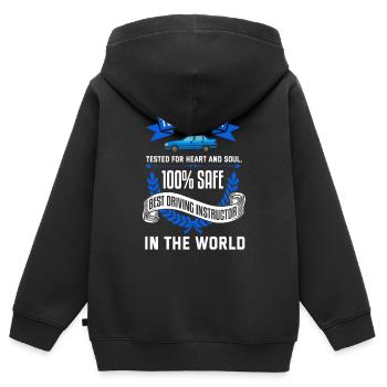 Fahrlehrer Fahrschule Auto Führerschein Verkehr - Kinder Premium Organic Zip Hoodie - Schwarz - Hinten - AI Model Kid Male (0cm)