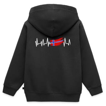 Norway - Kids Premium Organic Zip-up Hoodie - black - Back - AI Model Kid Male (0cm)