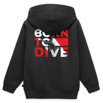 Taucher Geschenk, Tauchen Schnorcheln - Kinder Premium Organic Zip Hoodie - Schwarz - Hinten - AI Model Kid Male (0cm)