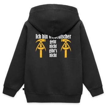 DDR Arbeit Sprüche Kult Geschenkidee - Kinder Premium Organic Zip Hoodie - Schwarz - Hinten - AI Model Kid Male (0cm)