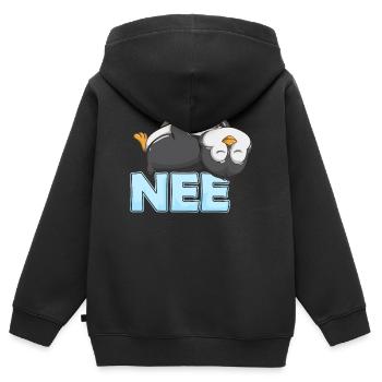 Fauler Pinguin Tierliebhaber Nee Pinguine Fisch - Kinder Premium Organic Zip Hoodie - Schwarz - Hinten - AI Model Kid Male (0cm)
