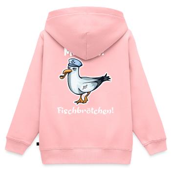 maritime Möwe norddeutsch Sprüche Geschenk - Kinder Premium Organic Zip Hoodie - Rosa - Hinten - AI Model Kid Female (0cm)