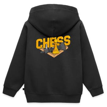 Schach - Kinder Premium Organic Zip Hoodie - Schwarz - Hinten - AI Model Kid Male (0cm)