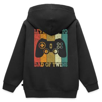 Future Dad of Twins Pregnancy Announcement 2021 - Kinder Premium Organic Zip Hoodie - Schwarz - Hinten - AI Model Kid Male (0cm)
