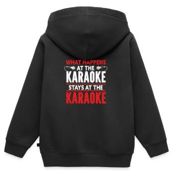 Karaoké - Sweat Premium à capuche zippé enfant bio - noir - Dos - AI Model Kid Male (0cm)