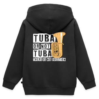 Tuba Musikinstrument Orchester Konzert - Kinder Premium Organic Zip Hoodie - Schwarz - Hinten - AI Model Kid Male (0cm)