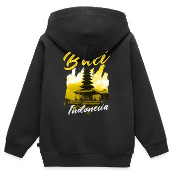 Bali - Sweat Premium à capuche zippé enfant bio - noir - Dos - AI Model Kid Male (0cm)