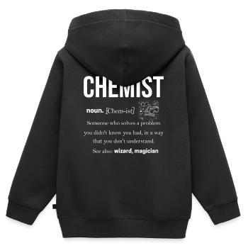 Chemie Alchemie Biochemie Formel Molekül Proton - Kinder Premium Organic Zip Hoodie - Schwarz - Hinten - AI Model Kid Male (0cm)