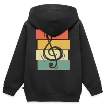 Sinfonie Orchester Musiknote Konzert Instrument - Kinder Premium Organic Zip Hoodie - Schwarz - Hinten - AI Model Kid Male (0cm)