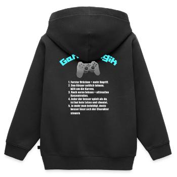 Cadeau drôle de logique gamer logique gamer - Sweat Premium à capuche zippé enfant bio - noir - Dos - AI Model Kid Male (0cm)