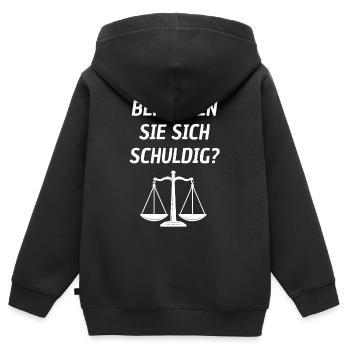 Juge - Sweat Premium à capuche zippé enfant bio - noir - Dos - AI Model Kid Male (0cm)