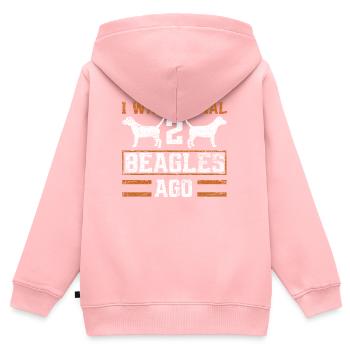 Beagle - Kinder Premium Organic Zip Hoodie - Rosa - Hinten - AI Model Kid Female (0cm)