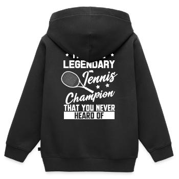 Tennis Tennisplatz Wimbledon Geschenk Verein - Kinder Premium Organic Zip Hoodie - Schwarz - Hinten - AI Model Kid Male (0cm)