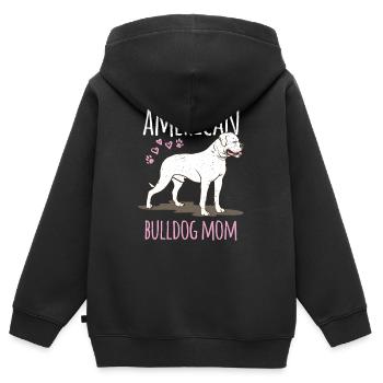 Hunderasse American Bulldog Mama Bulldogge Spruch - Kinder Premium Organic Zip Hoodie - Schwarz - Hinten - AI Model Kid Male (0cm)