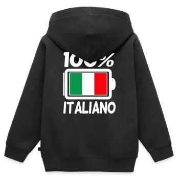Italien Italiener - Kinder Premium Organic Zip Hoodie - Schwarz - Hinten - AI Model Kid Male (0cm)